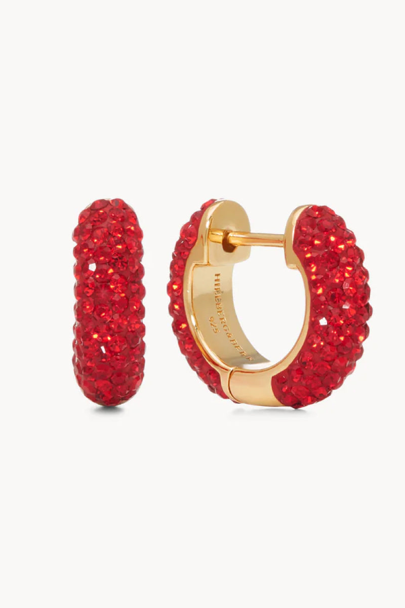 Red rhinestone sale hoop earrings