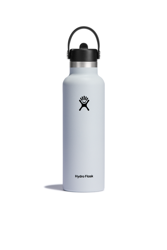 21 oz Standard Mouth Bottle with Flex Straw Cap - White