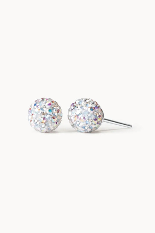 8mm Sparkle Ball Earring - Snowflake - SNW