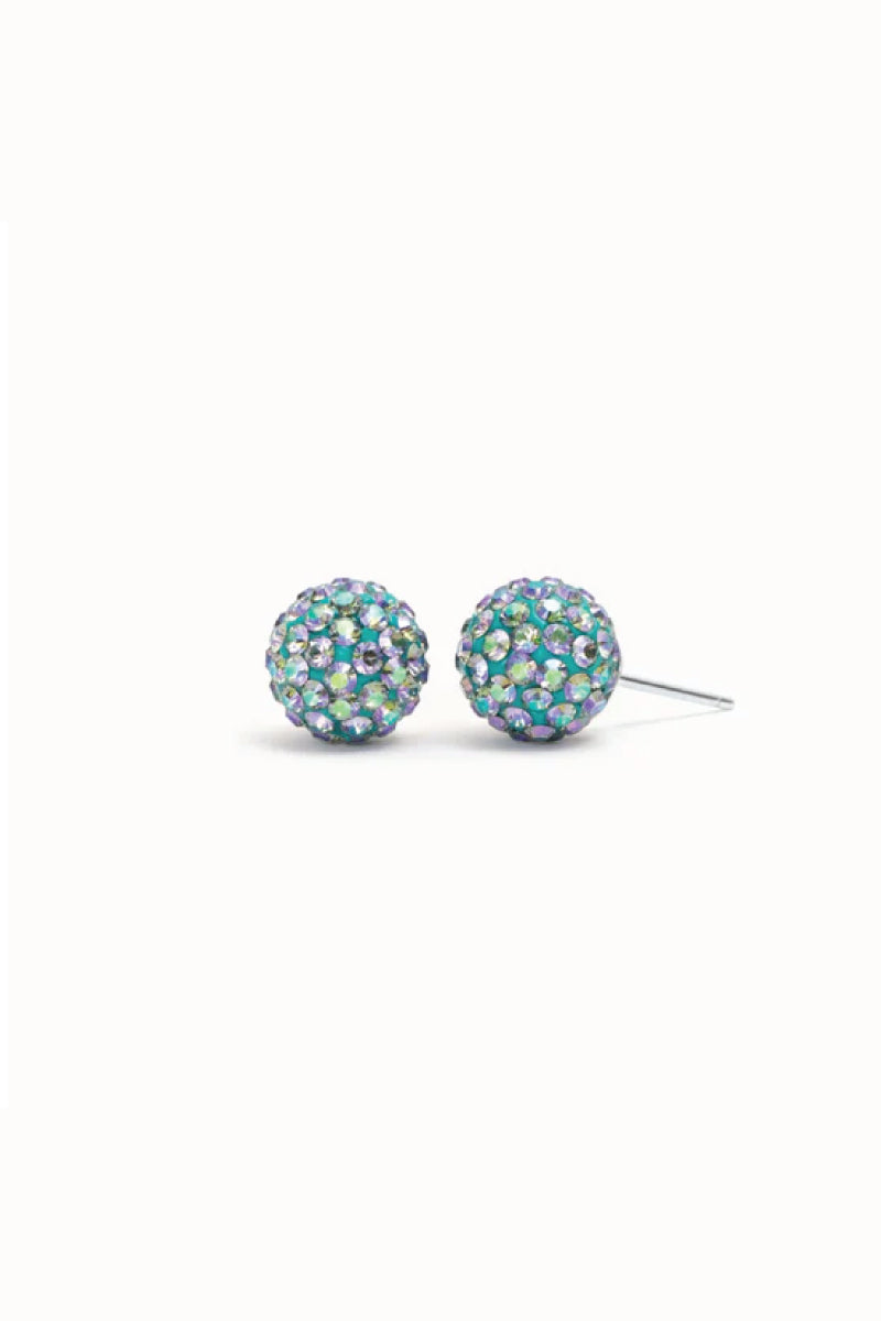 8mm Sparkle Ball Earrings - Mermaid Scales