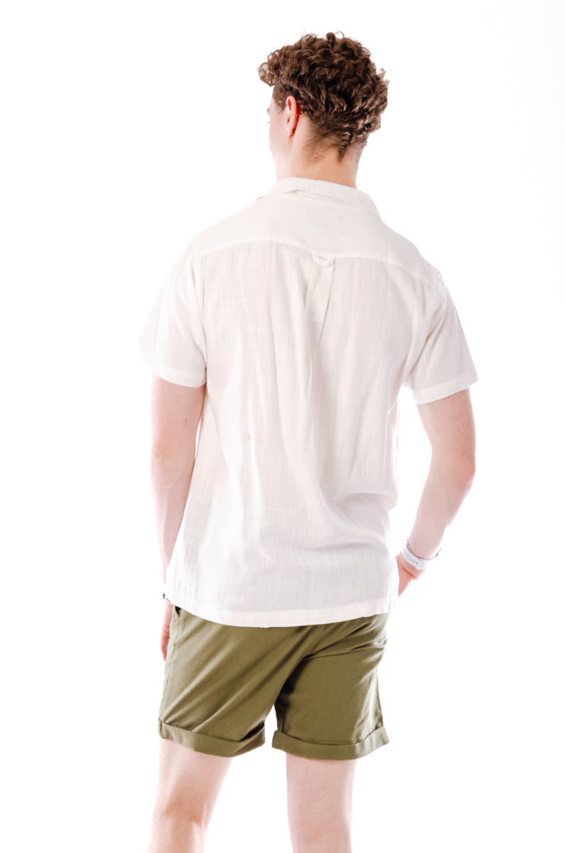 Airy Linen Short Sleeve Shirt - WHT