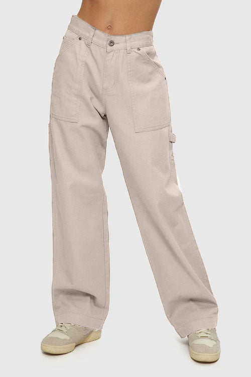 Baggy Low Rise Carpenter Pants - CRM