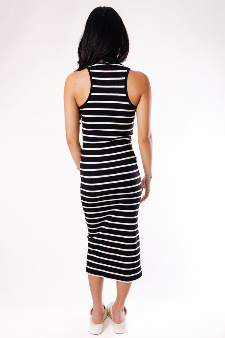 Belfast Stripe Dress - BLK