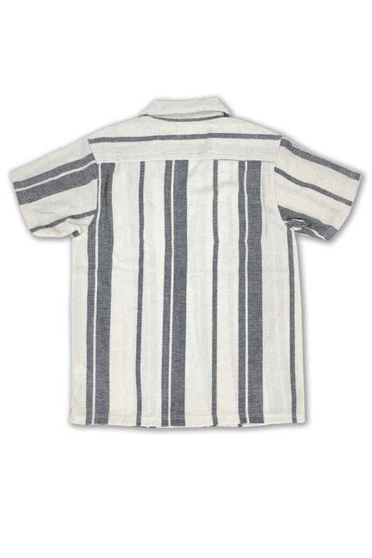 Big Stripe Short Sleeve Shirt - WHT