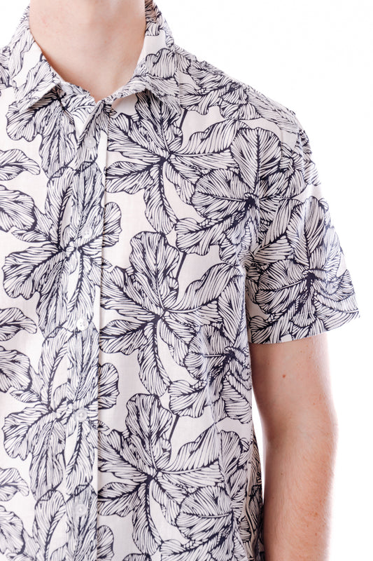 Blue Floral Short Sleeve Shirt - BLU