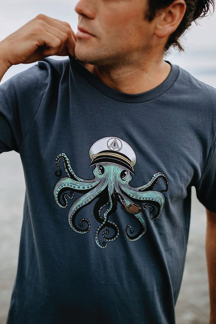 Captain Octopus Tee - NVY