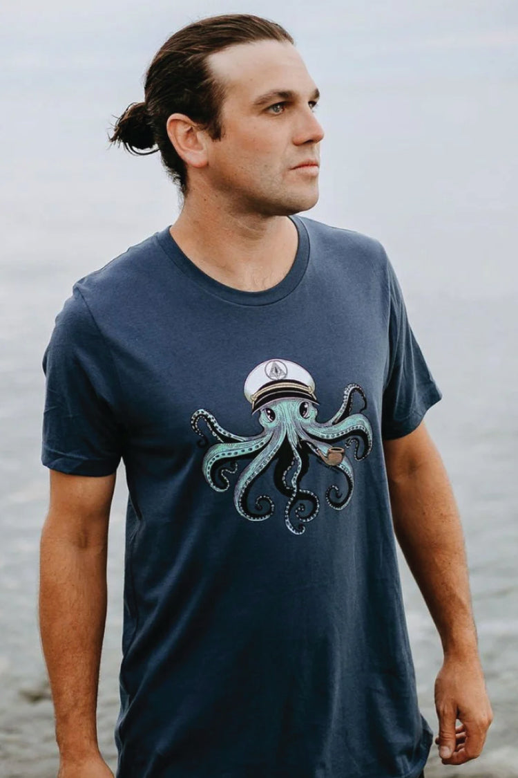 Captain Octopus Tee - NVY