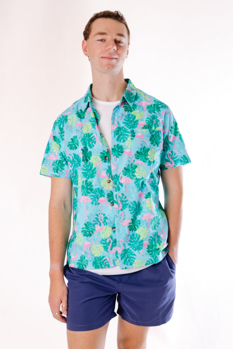 Caribbean Vacay Short Sleeve Shirt - GRN