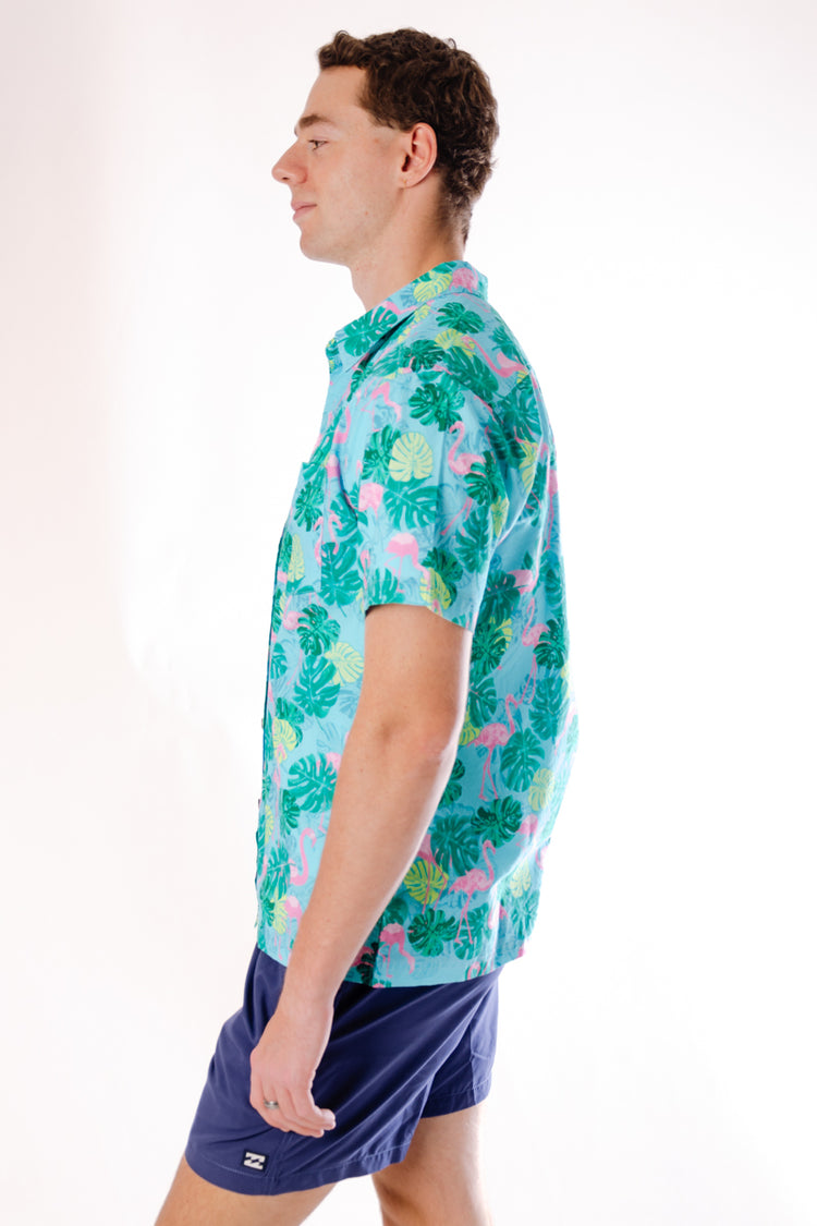 Caribbean Vacay Short Sleeve Shirt - GRN