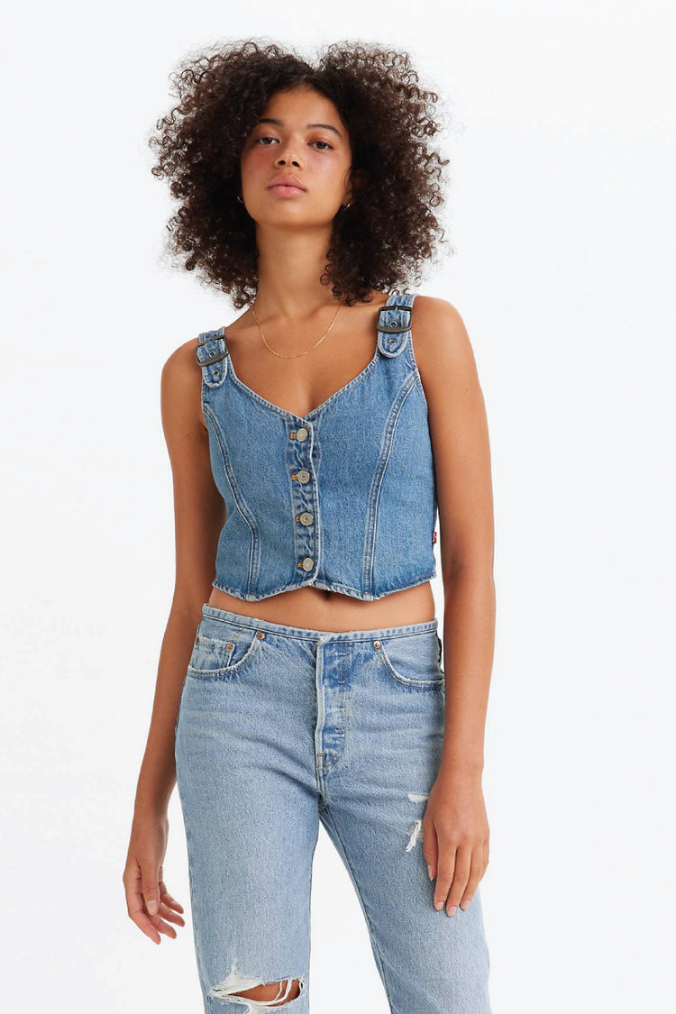 Charlie Denim Crop Top - INW