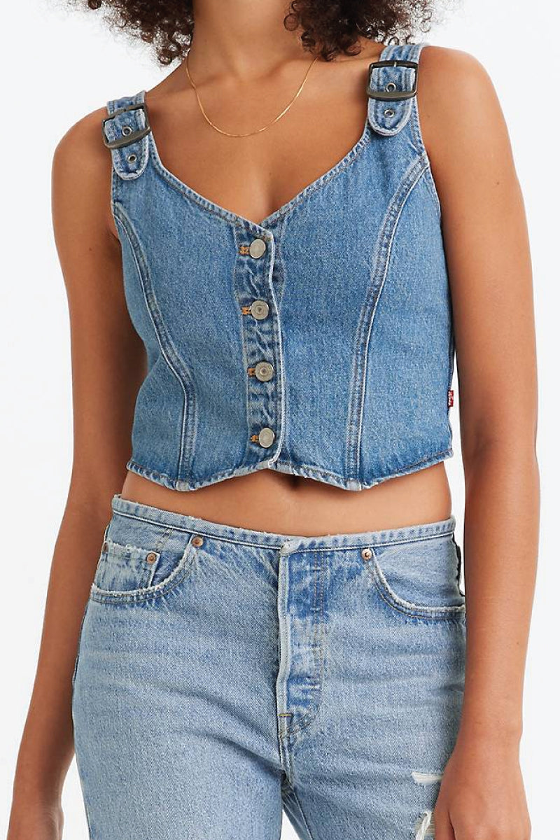 Charlie Denim Crop Top