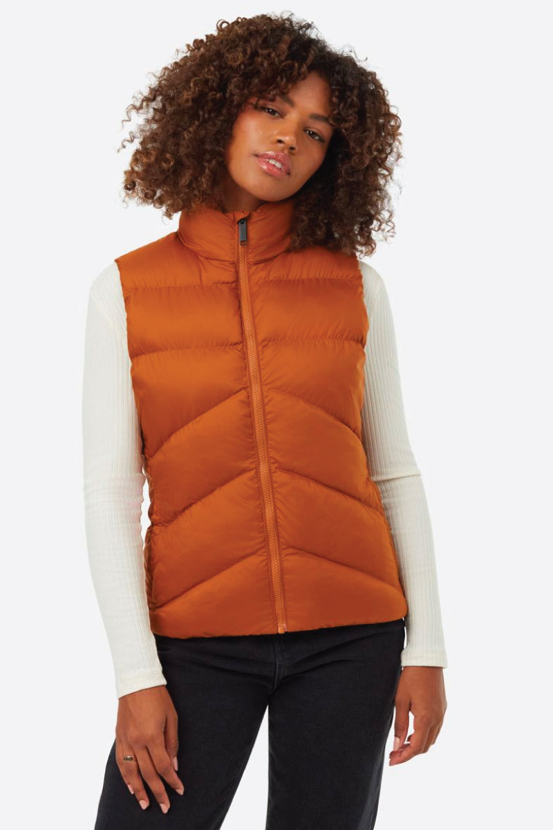 Orange puffer vest womens online