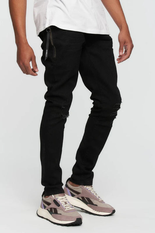 Destroyed Skinny Denim - BLK