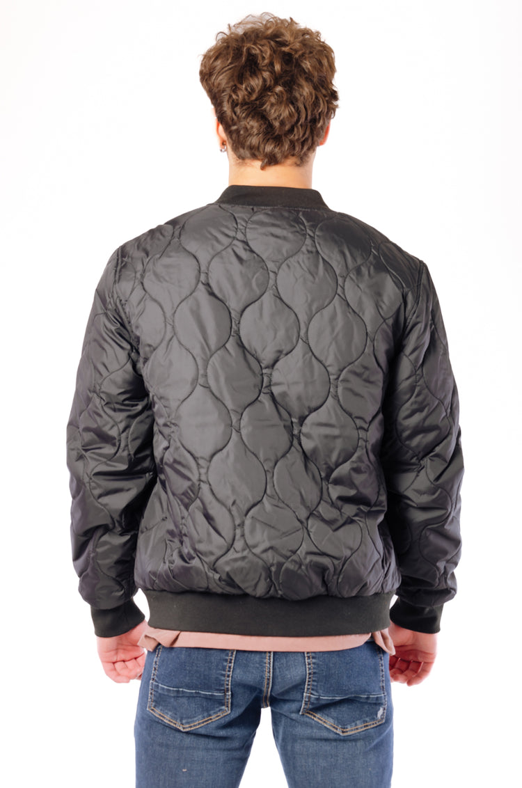 Dillinger Quilted Bomber Jacket - BLK