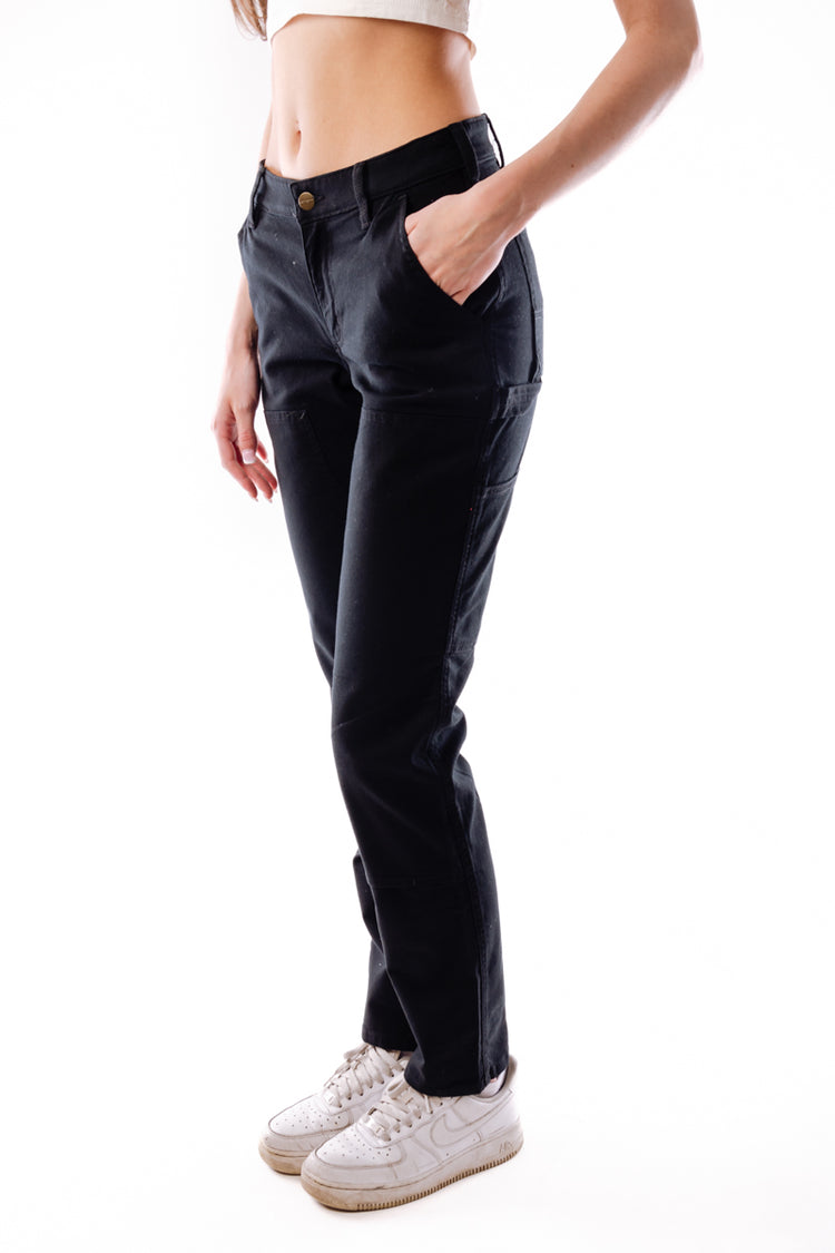 Double-Knee Canvas Pants - BLK