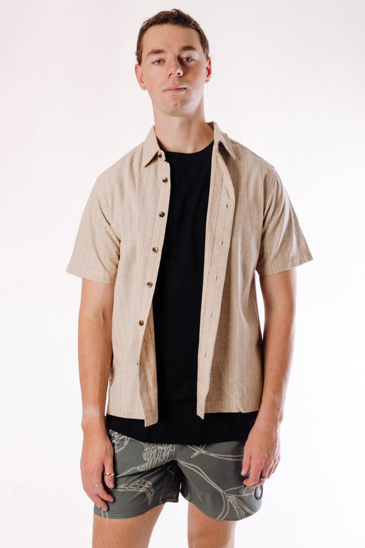 Feather Linen Shirt - GRY