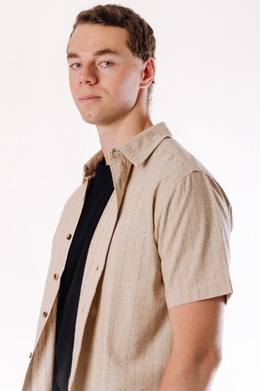 Feather Linen Shirt - GRY