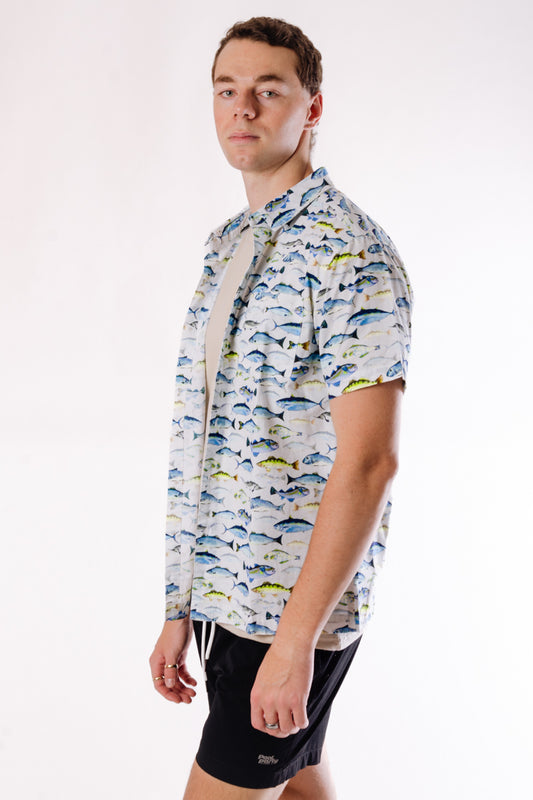 Fish & Chips Short Sleeve Shirt - WHT