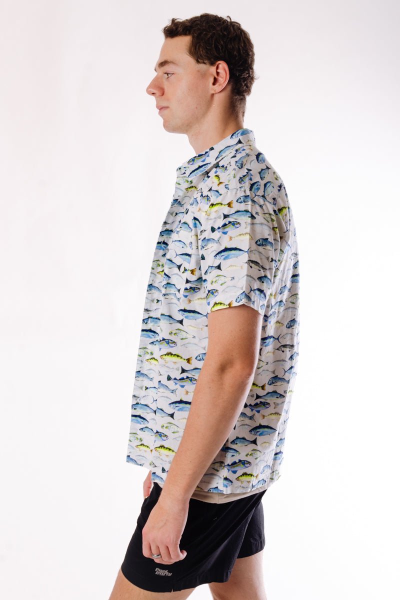 Fish & Chips Short Sleeve Shirt - WHT