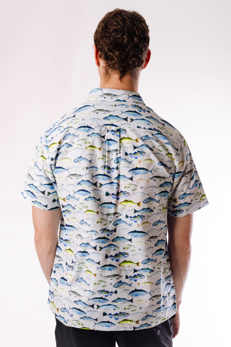 Fish & Chips Short Sleeve Shirt - WHT