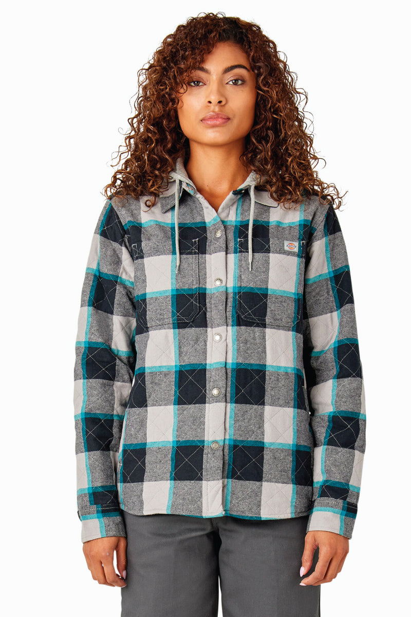 Flannel Hooded Shirt Jacket