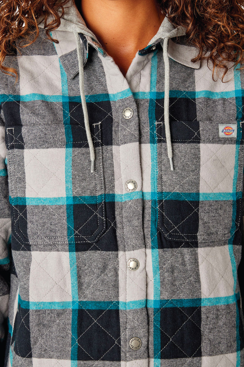 Flannel Hooded Shirt Jacket