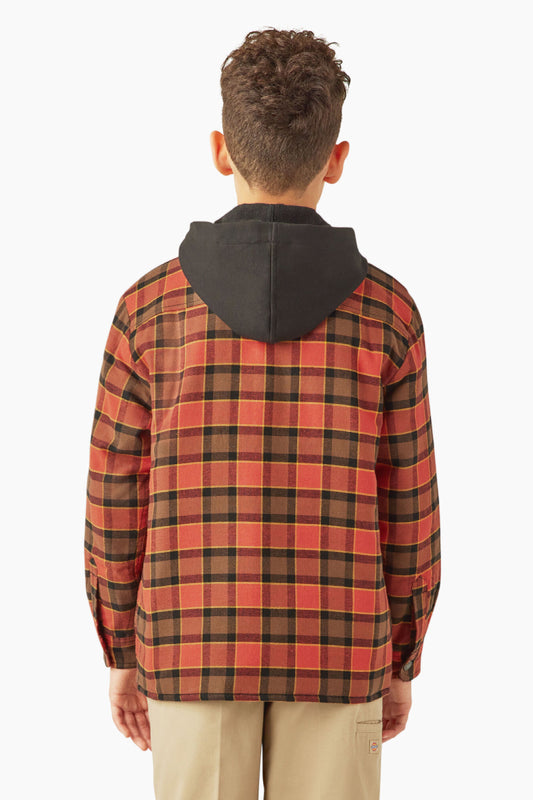 Boys Flannel Shirt Jacket - RED