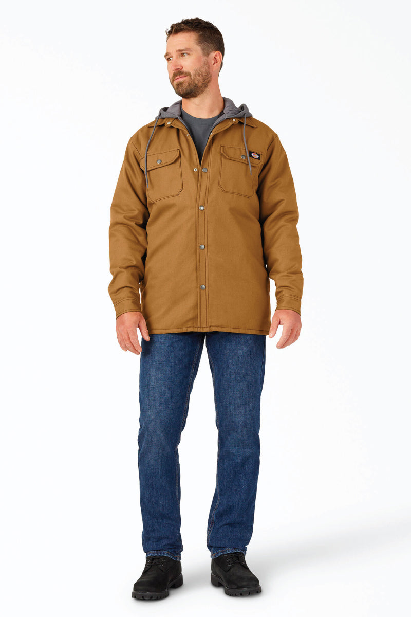 Fleece Lined Hooded Jacket - BRN