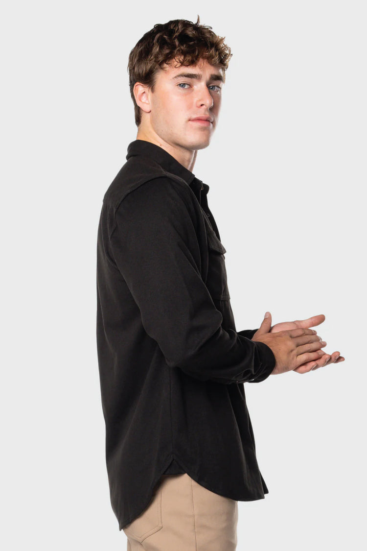 Flex Button Up Shirt - BLK