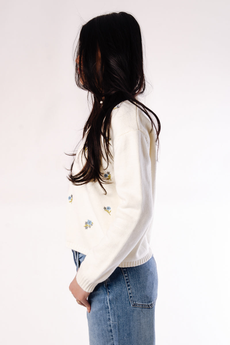 Floral Embroidered Cardigan - CRM