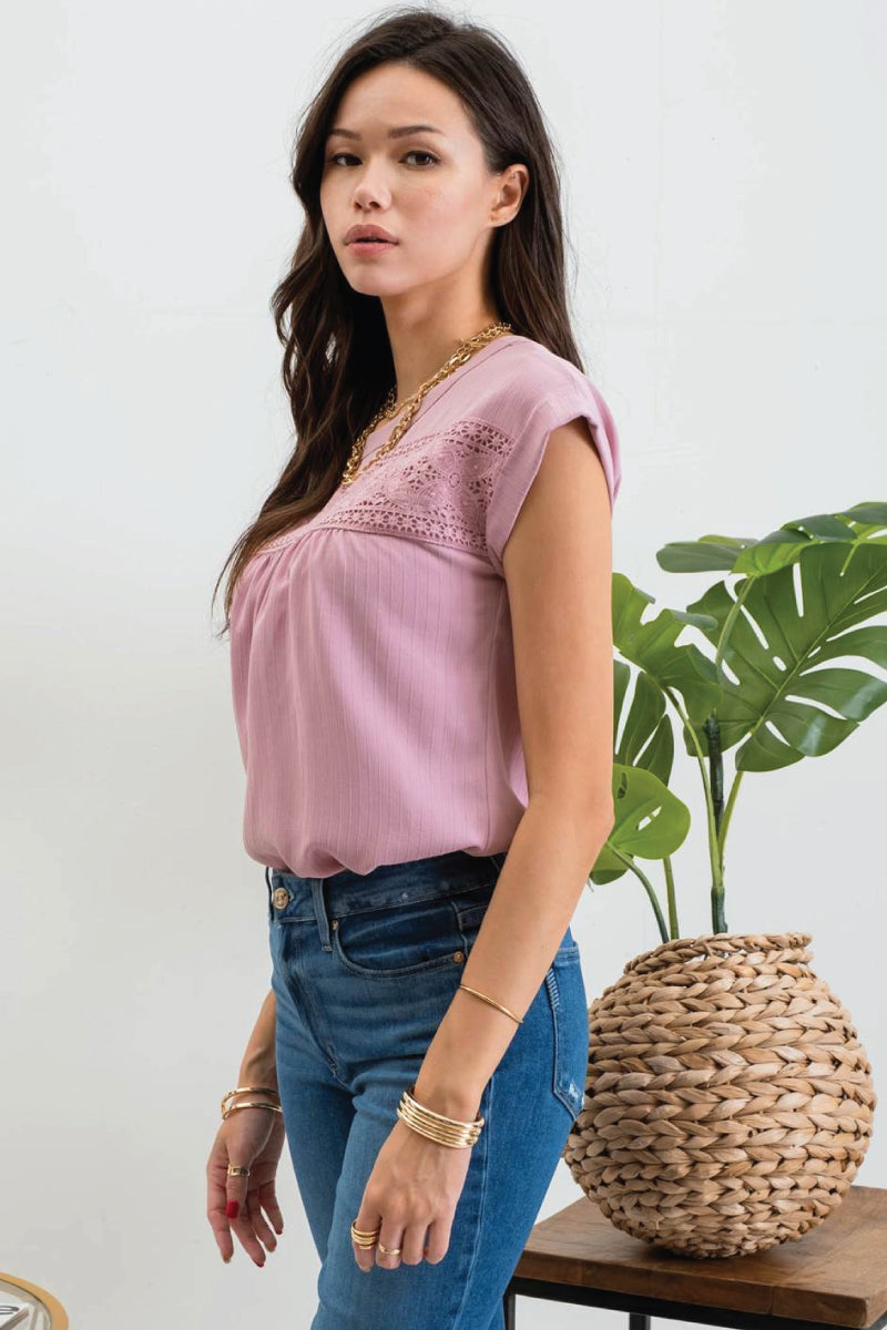 Floral Eyelet Top