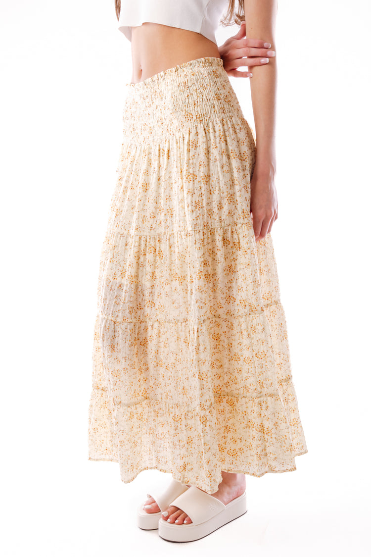 WISHLIST Women s Floral Maxi Skirt Below The Belt Cream L