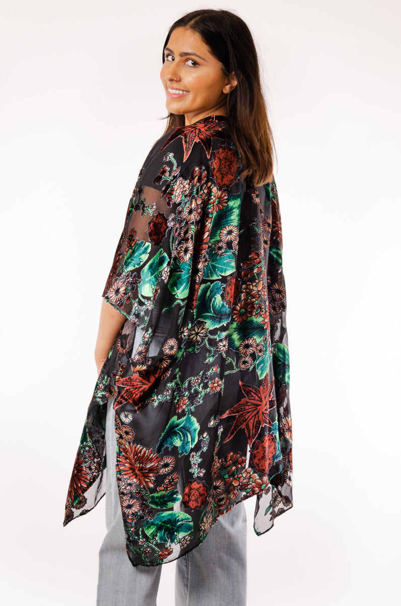 Floral Velvet Kimono