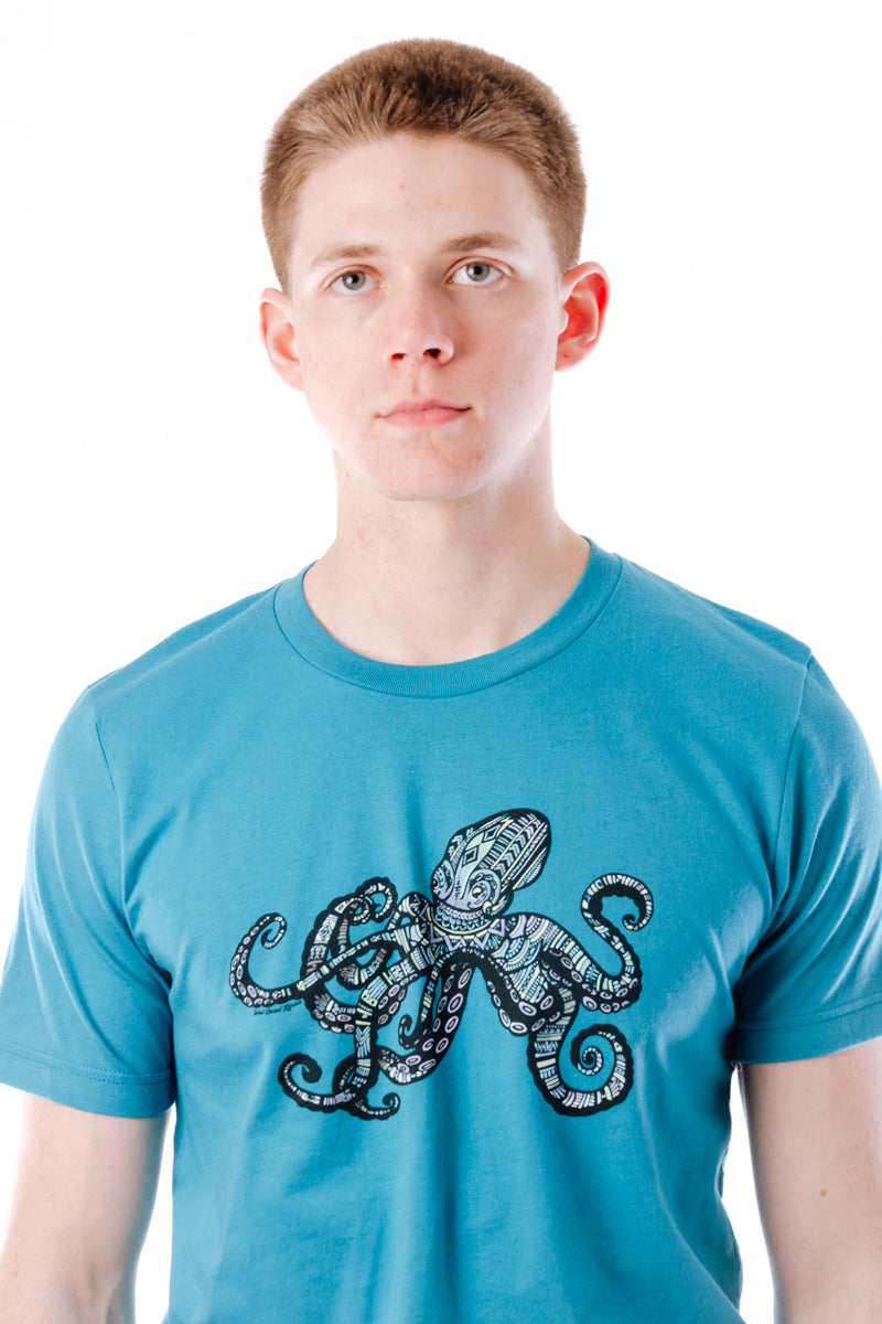 Colourful Geometric Octopus Tee