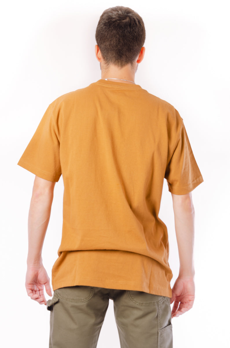 Men's garment-dyed heavyweight t-shirt TAN LOGO – Wanderin' Joe's