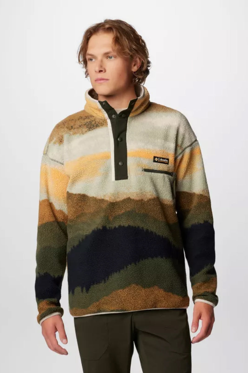 Helvetia Printed Half Snap Fleece Pullover - GRN