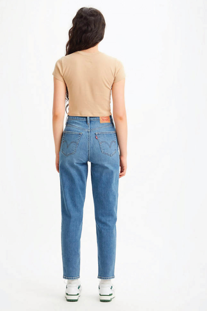 Levi's® HIGH WAISTED MOM - Jeans Tapered Fit - blue denim