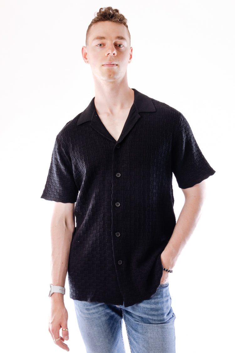 Knitted Yacht Shirt - BLK