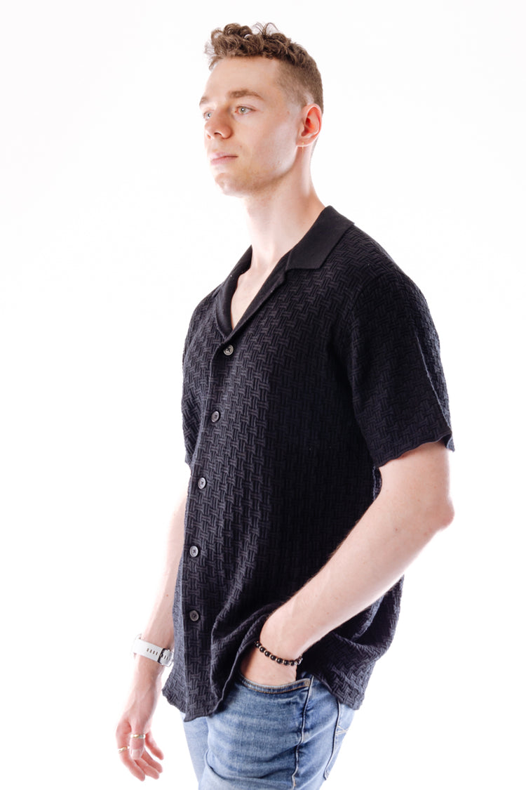 Knitted Yacht Shirt - BLK