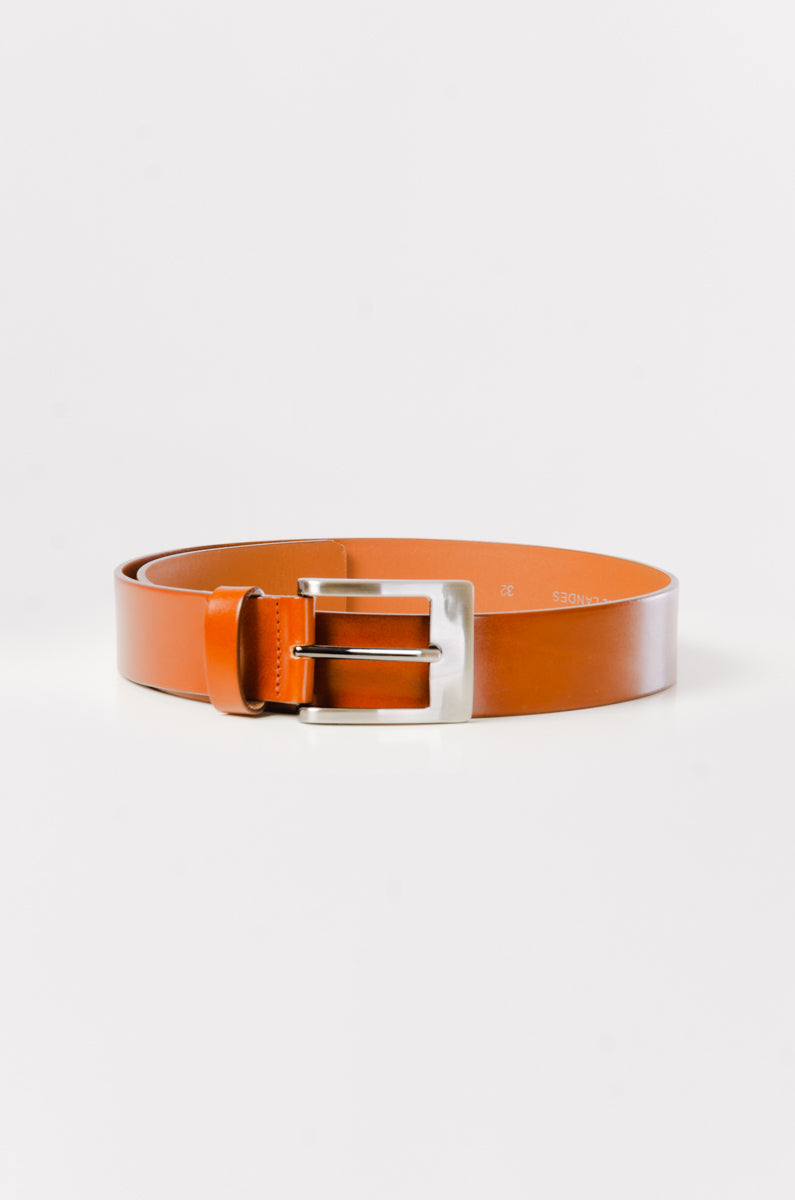 Leather Belt with Gunmetal Buckle