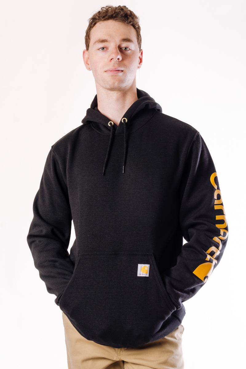 Loose Fit Midweight Graphic Hoodie - BLK