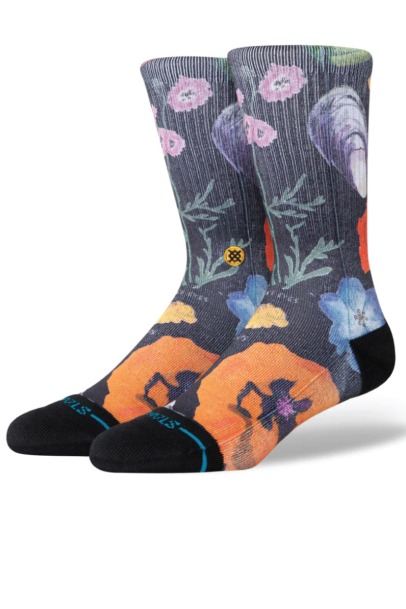 Lucius Floral Sock - BLK