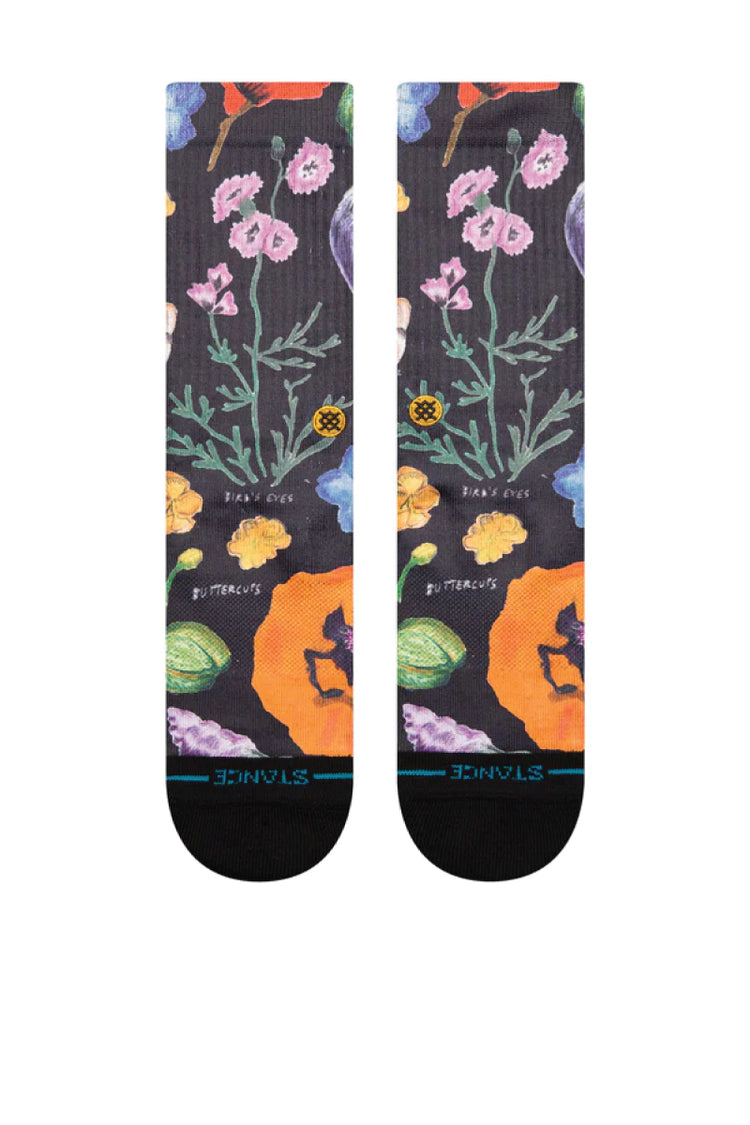 Lucius Floral Sock - BLK