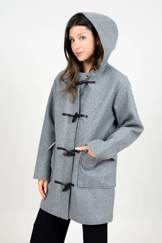 Lulu Melton Duffle Coat - GRY