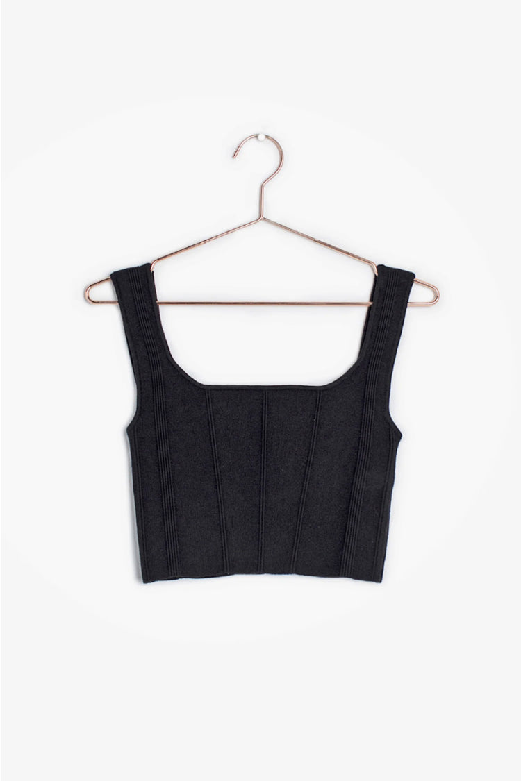 Millie Crop Tank - BLK