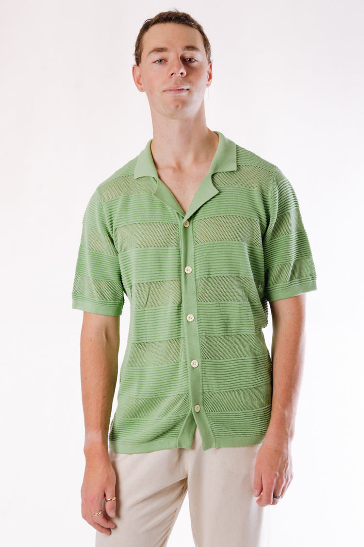 Moodie Short Sleeve Knit Shirt - GRN