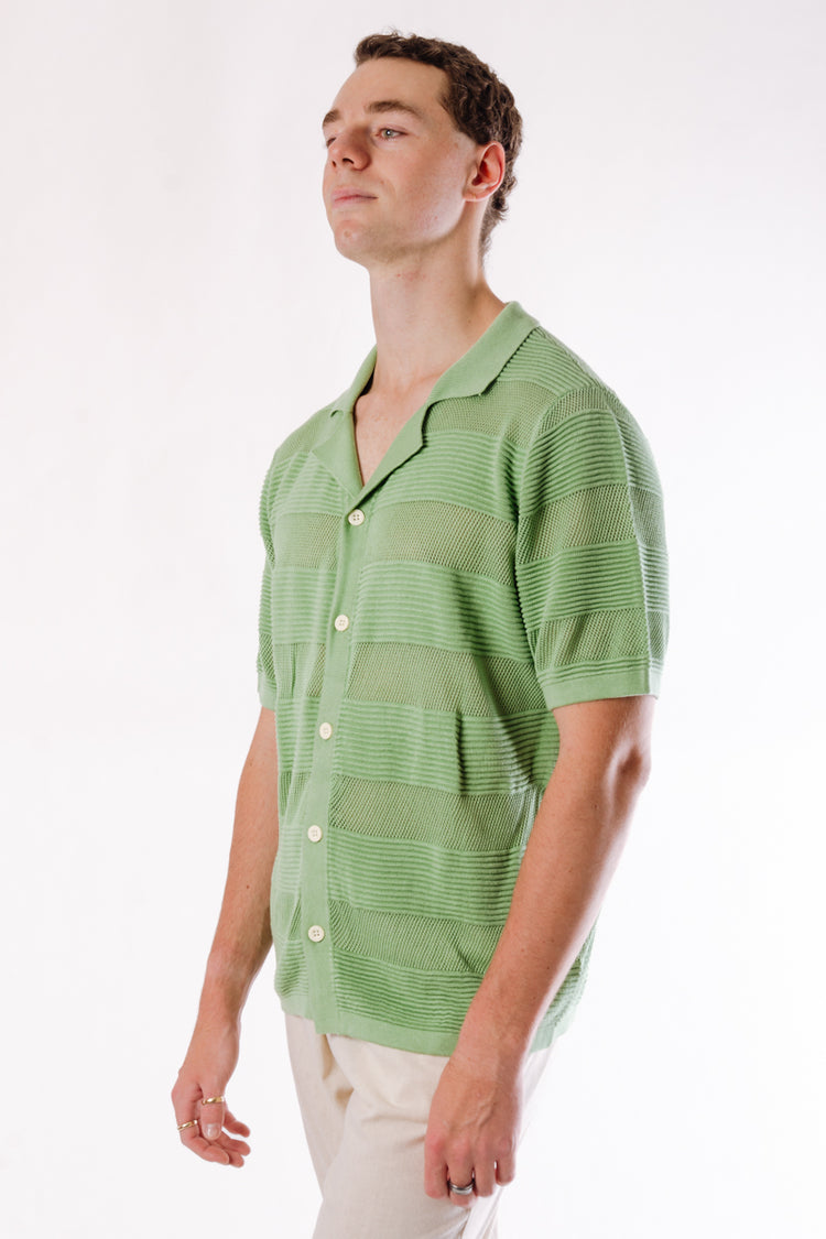 Moodie Short Sleeve Knit Shirt - GRN