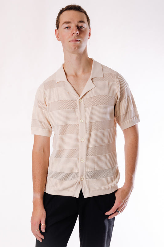 Moodie Short Sleeve Knit Shirt - WHT