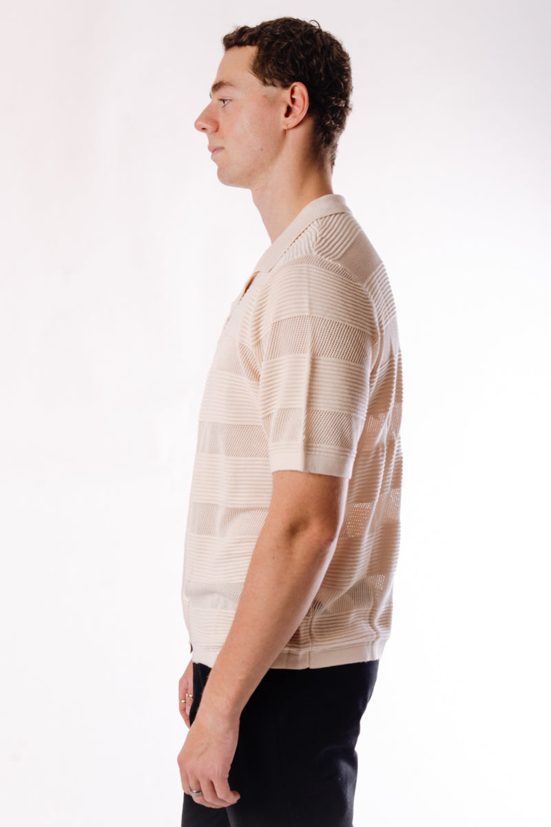 Moodie Short Sleeve Knit Shirt - WHT