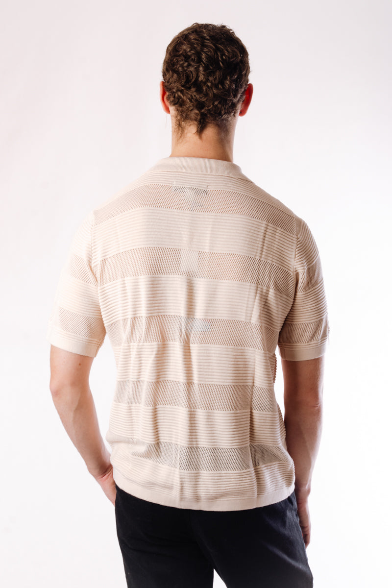 Moodie Short Sleeve Knit Shirt - WHT